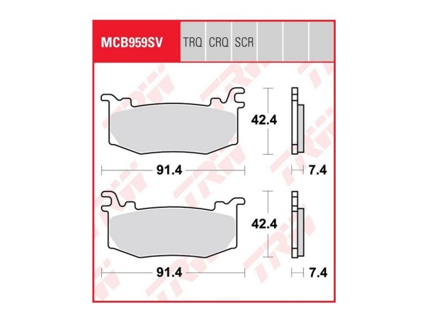 Lucas Scheibenbremsbeläge vorn MCB959SV TRQ passend für Aprilia RSV4 1100 / Ducati Panigale 1100 V4