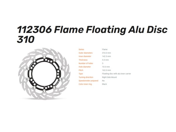 Moto-Master Bremsscheibe vorn Flame Floating 5.5 passend für Kawasaki - 112306