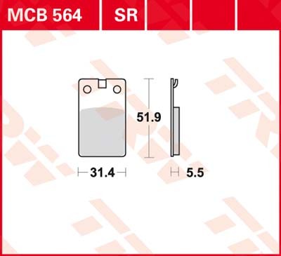 MCB564SR, MCB 564SR Lucas Rennsportbremsbelag Sinter-Scooter MCB564SR
