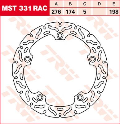 TRW Lucas Racing Bremsscheibe hinten MST 331 RAC passend für BMW R 1100 S Integral ABS Bj. 04-05