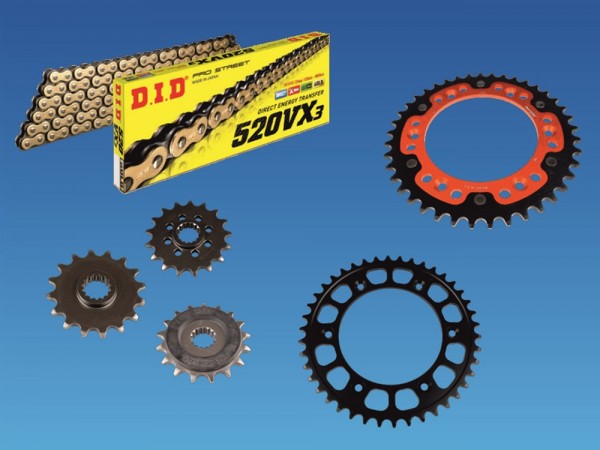 DID Kettensatz passend für KTM 890 Duke R L GP ABS ab Bj 2020 mit DID520VX3 Kette