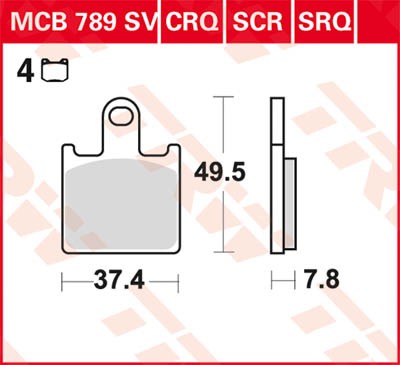 MCB789CRQ, MCB 789CRQ Lucas Rennsportbremsbelag Hyper-Carbon-Racing MCB789CRQ