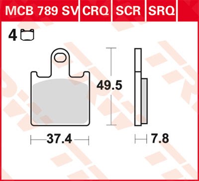 MCB789SCR, MCB 789SCR Lucas Rennsportbremsbelag Sinter-Carbon-Race MCB789SCR