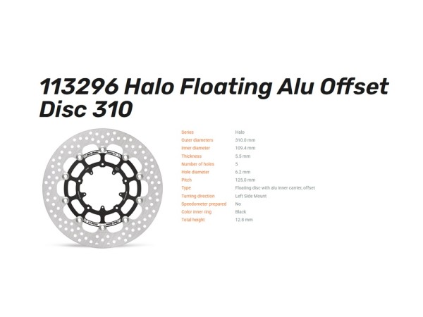 Moto-Master Bremsscheibe Halo Floating 5.5 vorn passend für Honda CRF 1100 - 113296 113297