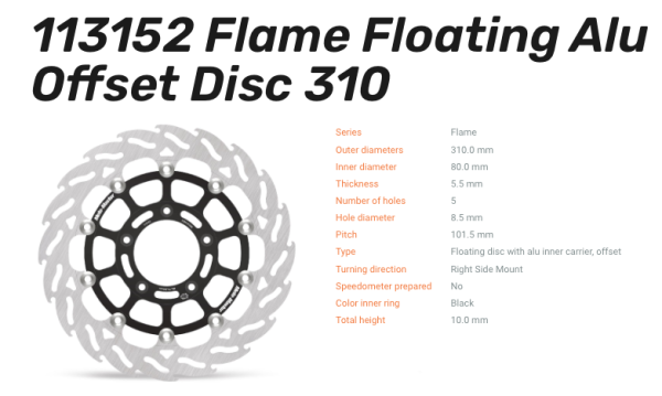 Moto-Master Bremsscheibe Floating-Alu Flame-Racing-Serie vorn passend für MV Agusta - 113152