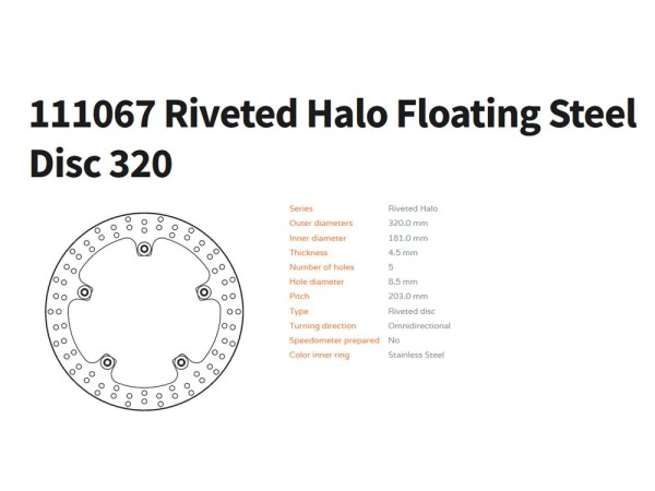 Moto-Master Bremsscheibe Halo vorn mit Floatern passend für BMW S 1000 RR K67 - 111067