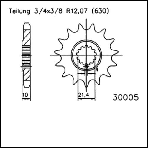 Kettenritzel Stahl CNC Ritzel 15 Zähne - (630) passend für Kawasaki Z900 A4 / Z1000 A1 A2 A3 A4 H1 D