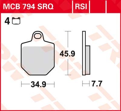 MCB794SRQ: Lucas Rennsportbelag vorn Sinter-Racing MCB794SRQ für Renneinsatz SBK / SSP