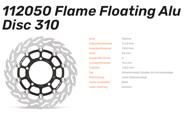 Moto-Master Bremsscheibe Floating-Alu Offset Halo-Serie passend für Suzuki - 112050