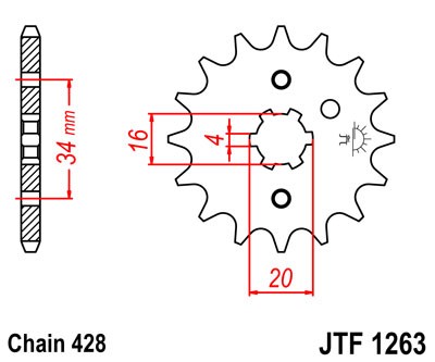 Kettenritzel 11 12 13 14 15 16 17 Zähne (428) Yamaha / Rieju / Suzuki