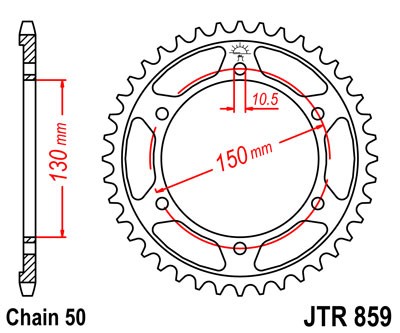 Kettenrad Aluminium 38 bis 56 Zähne (530) passend für Yamaha FJ 1100 1200 XJR1300