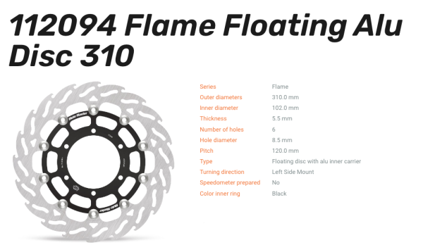 Moto-Master Bremsscheibe Floating-Alu Flame-Racing-Serie passend für Suzuki - 112094