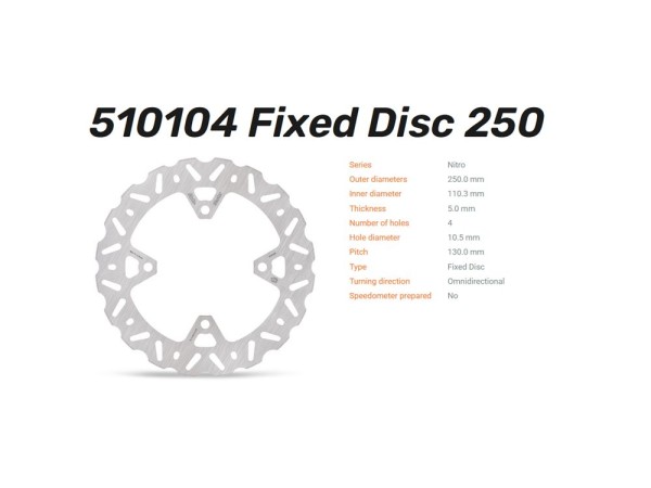 Moto-Master Bremsscheibe Nitro hinten passend für Kawasaki Z1000 Z800 Z900 ZZR1400 - 510104