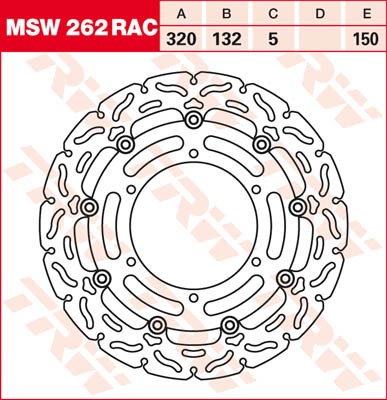TRW Lucas Racing Bremsscheibe schwimmend MSW 262 RAC / MSW262RAC