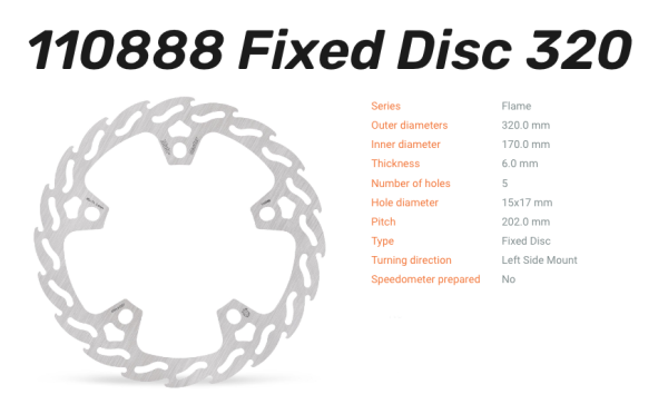 Moto-Master Bremsscheibe Flame vorne passend für Harley Davidson - 110888