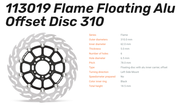 Moto-Master Bremsscheibe Floating-Alu Offset Halo-Serie passend für Honda - 113019