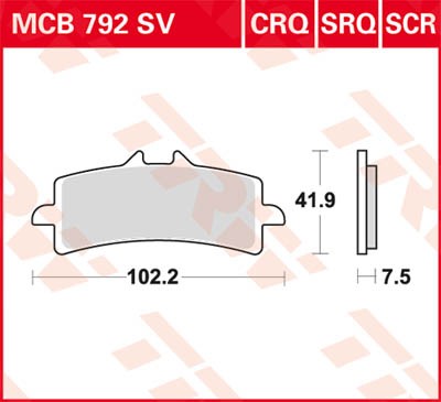 MCB792SCR, MCB 792SCR Lucas Rennsportbremsbelag Sinter-Carbon-Race MCB792SCR