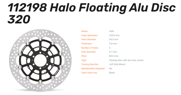 Moto-Master Bremsscheibe Floating-Alu Halo-Serie passend für BMW - 112198