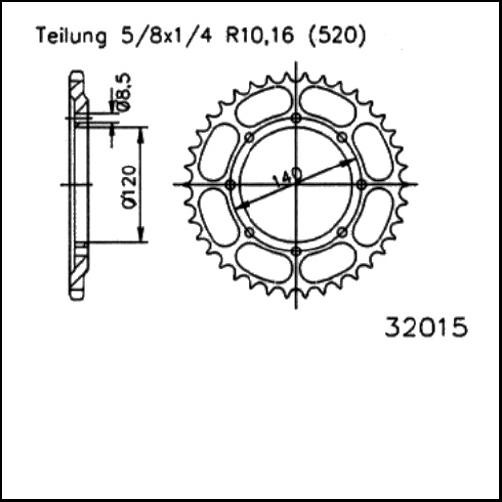 Kettenrad 43Z - (520)