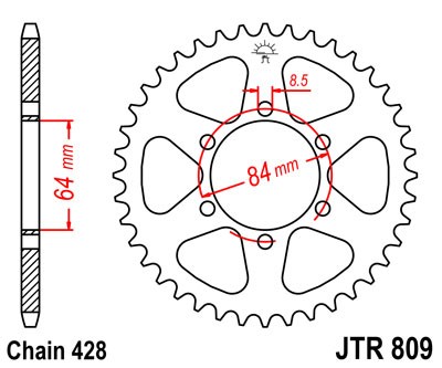 Kettenrad Alu 57Z - (428)