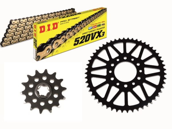 DID Kettensatz passend für Hyosung GV 300 S Aquila / EVO (Bj.21-) DID520VX3 Kette