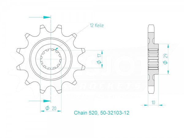 Ritzel Stahl CNC 12 13 14 Zähne (520) passend für Husqvarna CR125 / WR125 ab 1998