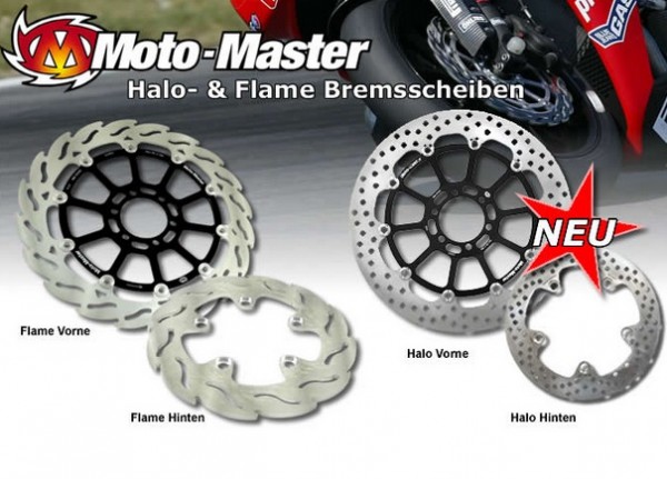 Moto-Master Bremsscheibe Flame hinten passend für Kawasaki Z1000 ZR1000 ZRT00A (Bj.03-06)