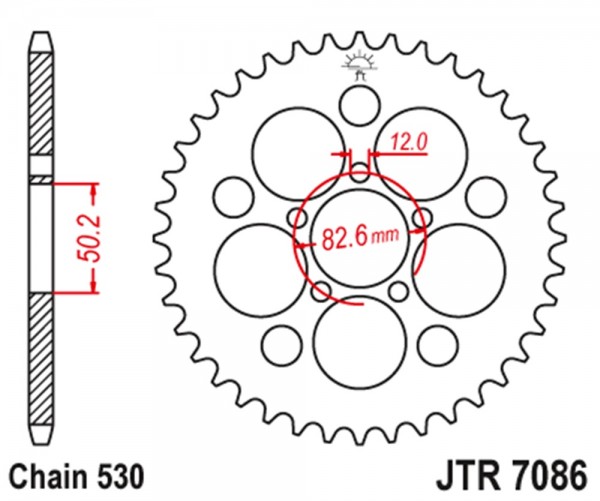 Kettenrad Alu passend für Harley Davidson 44 51 Zähne 883 / 1200 Sportster / 1340 (530)