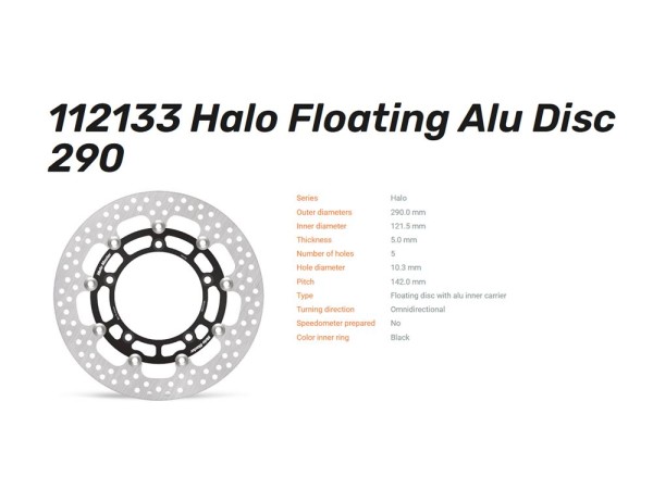 Moto-Master Bremsscheibe Halo Floating vorn passend für Suzuki Gladius / SV 650 - 112133