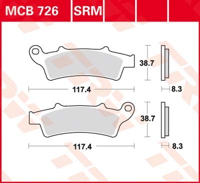 MCB726SRM, mcb 726 srm: Lucas Scheibenbremsbeläge vorn Sinter-Maxi-Scooter MCB726SRM, mcb 726 srm