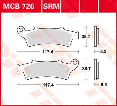 MCB726SRM, MCB 726SRM Lucas Sinter Bremsbeläge Sinter-Maxi-Scooter MCB726SRM