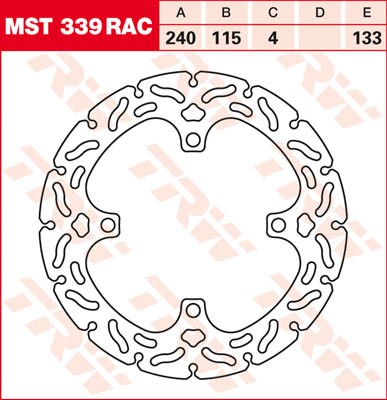 TRW Lucas Racing Bremsscheibe hinten MST 339 RAC passend für Kawasaki KX 125 Bj. 06-08