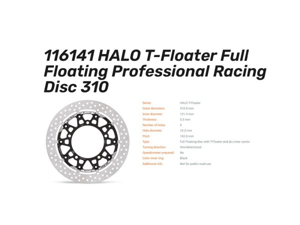 Moto-Master Bremsscheibe Halo T-Floater 5.5 vorn passend für Suzuki GSX-8S GSX-8R V-Strom 800 - 1161
