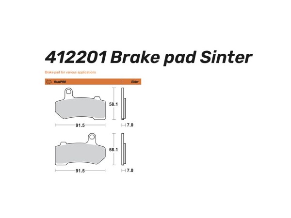 Moto-Master Bremsbelag vorn Sinter Road passend für Harley Davidson - 412201