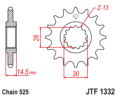 Kettenritzel 14 15 16 17 Zähne - (525) passend für Honda CB750 VFR 800 RVF750