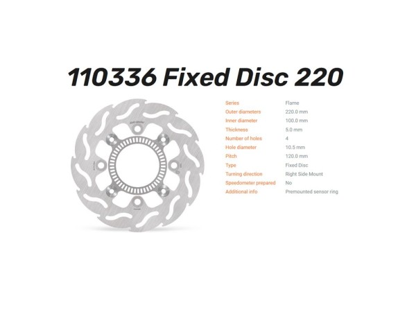 Moto-Master Bremsscheibe Flame hinten passend für Kawasaki ER6N ER6F / Z650 / Ninja / Versys - 11033