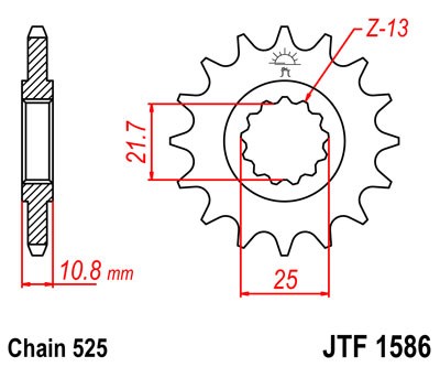 Kettenritzel 15 16 17 Zähne Standard Supersport (525) passend für Yamaha YZF R6 TDM850 TRX850