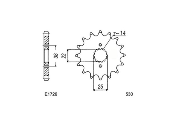 Ritzel Stahl CNC 14 15 Zähne (520) passend für Cagiva 750 Elefant