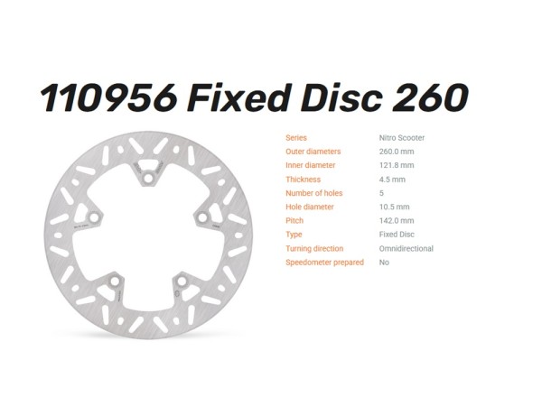 Moto-Master Bremsscheibe Nitro vorn passend für Suzuki Burgman 400 650 - 110956