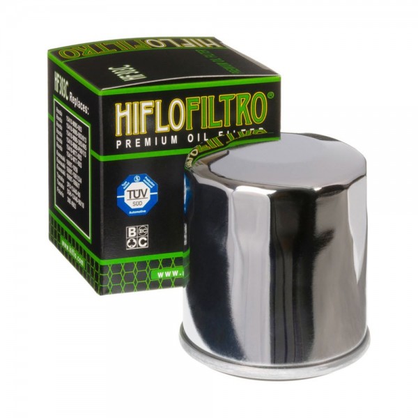 hiflo Ölfilter HF303C hf 303c chromfarbig Motorradölfilter