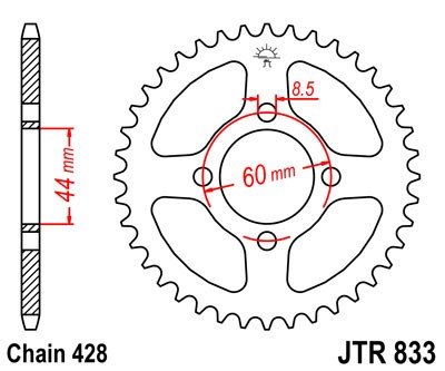 Kettenrad 41Z / 43Z / 49Z (428)