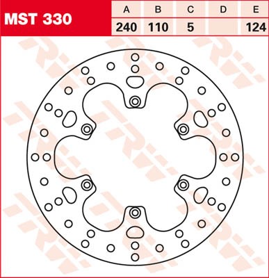 TRW Lucas Bremsscheibe hinten MST 330 mit ABE passend für BMW F650 650 ST Bj. 96-00