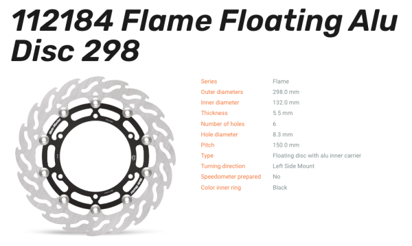 Moto-Master Bremsscheibe Floating-Alu Flame-Racing-Serie passend für Yamaha - 112184