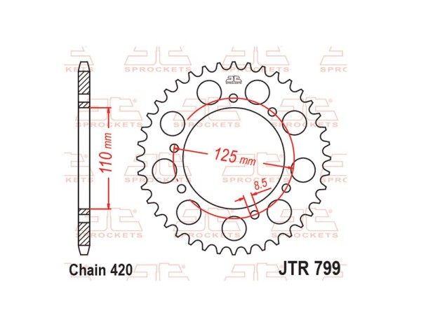 Kettenrad Stahl 50 Zähne (420) passend für Suzuki RMX 50 / SMX 50