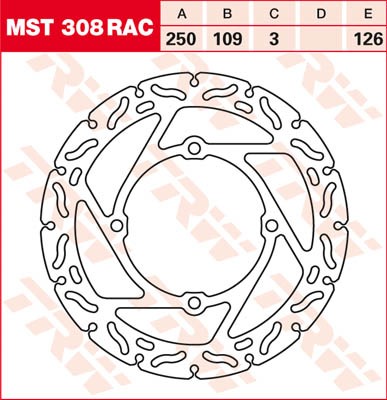 TRW Lucas Racing Bremsscheibe vorn MST 308 RAC mit ABE passend für Kawasaki KX 125 Bj. 06-08