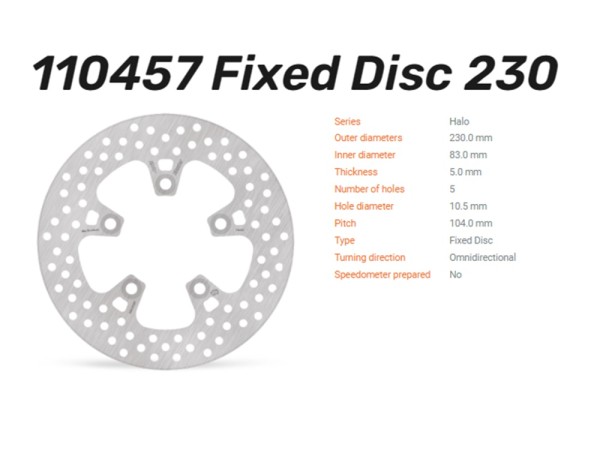 Moto-Master Bremsscheibe Halo hinten passend für Kawasaki ZX-7R / ZX-7RR Ninja / ZX-9R - 110457
