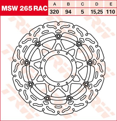 TRW Lucas Racing Bremsscheibe schwimmend MSW 265 RAC / MSW265RAC