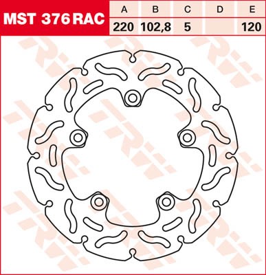 TRW Lucas Racing Racing Bremsscheibe hinten MST376RAC passend für Aprilia RS125 / Tuono / RSV 1000 M