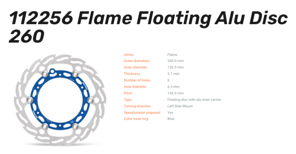 Moto-Master Bremsscheibe Flame Floating Alu vorn passend für GasGas/Husaberg/Husqvarna/KTM - 112256