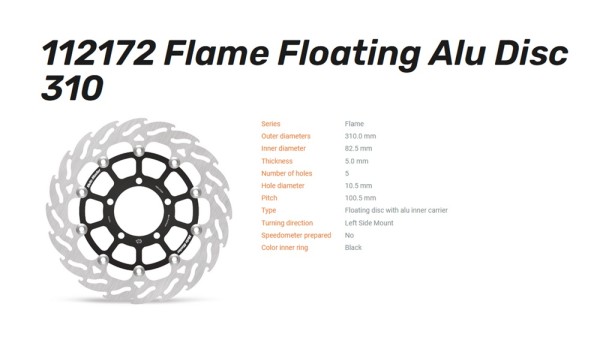 Moto-Master Bremsscheibe Flame floating vorn passend für Triumph Street Triple 675/765 / Thruxton 11